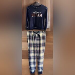 Max & Olivia Girls XL Pajama Set 2-Piece Plaid Jogger Pants NWT Cozy Sleepwear